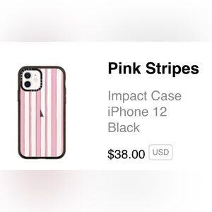 Pink Striped Impact iPhone 12 Case